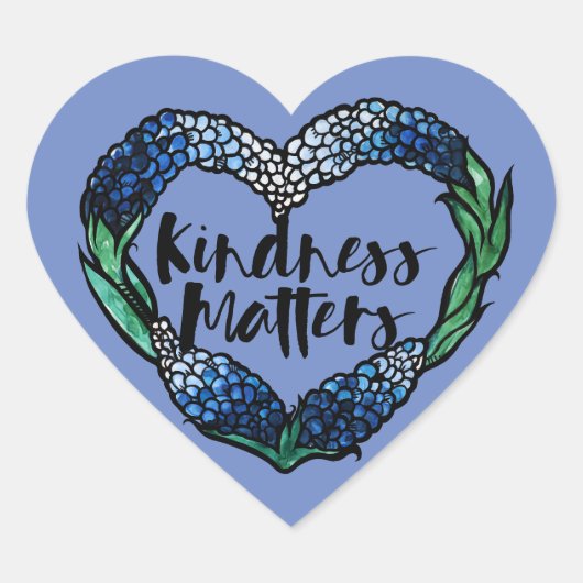 Kindheit zählt texas bluebonnets Herz-Aufkleber (Vorderseite)