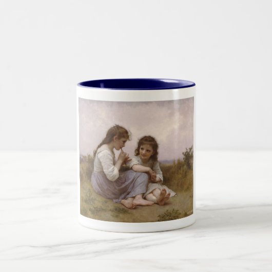 KindheitIdyll durch Bouguereau Zweifarbige Tasse (Mittel)