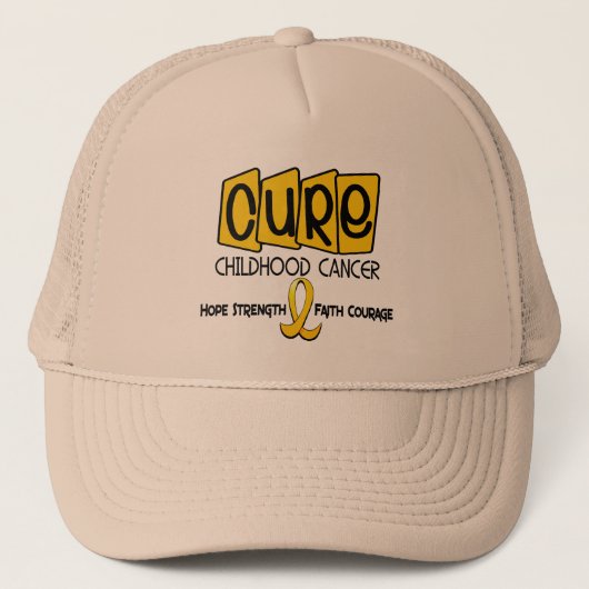 Kindheits-Krebs-Bewusstsein HEILUNG Truckerkappe (Vorderseite)