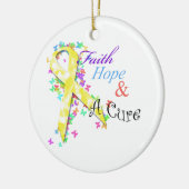 Kindheits-Krebs-Bewusstsein Keramikornament (Links)