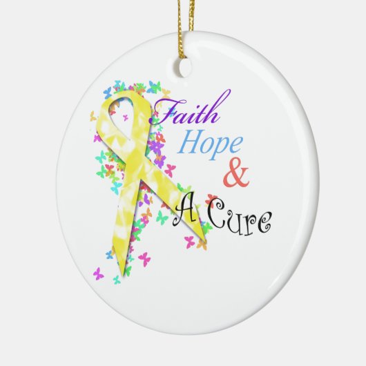 Kindheits-Krebs-Bewusstsein Keramikornament (Links)