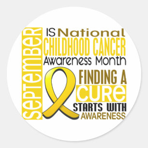 Kindheits-Krebs-Bewusstseins-Monats-Band I2 1,5 Runder Aufkleber
