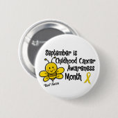 Kindheits-Krebs-Bewusstseins-Monats-Biene 1,3 Button (Vorne & Hinten)