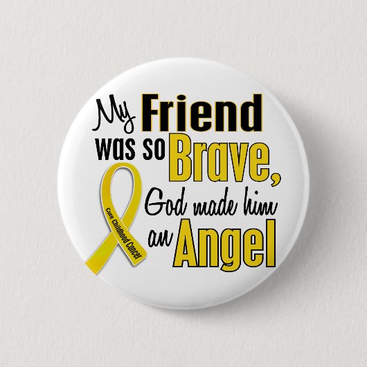 Kindheits-Krebs ENGEL 1 Freund (Mann) Button (Vorderseite)