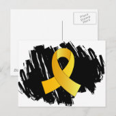 Kindheits-Krebs-Goldband mit Gekritzel Postkarte (Vorne/Hinten)