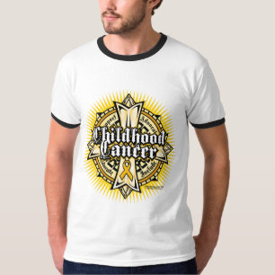 Kindheits-Krebs-keltisches Kreuz T-Shirt