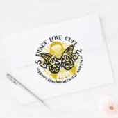 Kindheits-Krebs-Stammes- Schmetterling Runder Aufkleber (Umschlag)