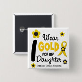 Kindheits-Krebs trage ich Gold für meine Tochter Button (Vorne & Hinten)