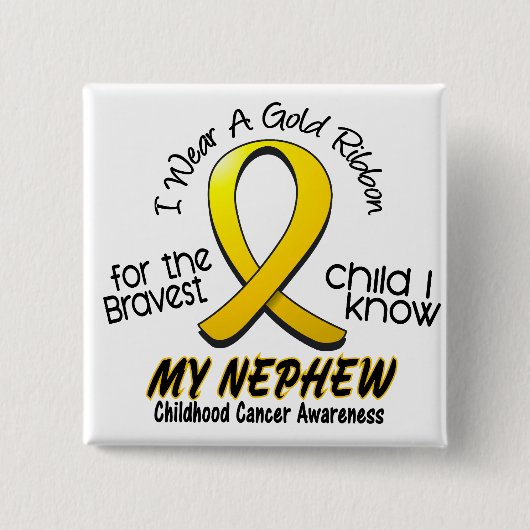 Kindheits-Krebs trage ich Goldband für meinen Button (Vorderseite)