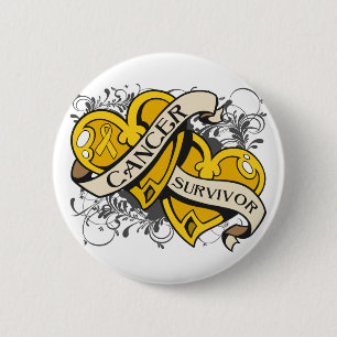 Kindheits-Krebs-Überlebend-Doppelherzen Button