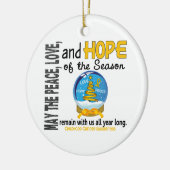 Kindheits-Krebs-Weihnachten 3 Keramikornament (Links)