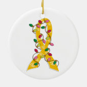 Kindheits-Krebs-Weihnachtslicht-Band Keramikornament (Hinten)