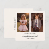 Kindheitsfoto QR-Code Save-the-Date Vintage Einladung (Vorne/Hinten)