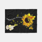 Kindheitskrebs-Bewusstsein Sonnenblumen Elefant Mä Fleecedecke (Vorderseite (Horizontal))