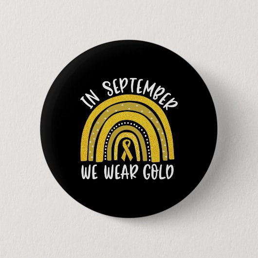 Kindheitskrebs-Bewusstseinsregenbogen Im September Button (Vorderseite)