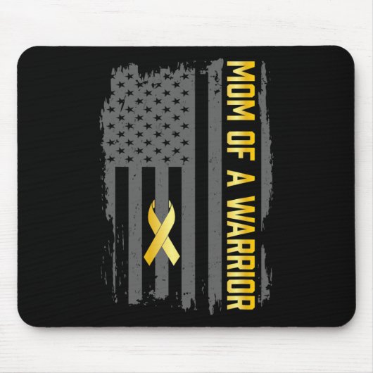 Kindheitskrebs USA-Flagge Mutter eines Kriegers Ki Mousepad (Vorne)