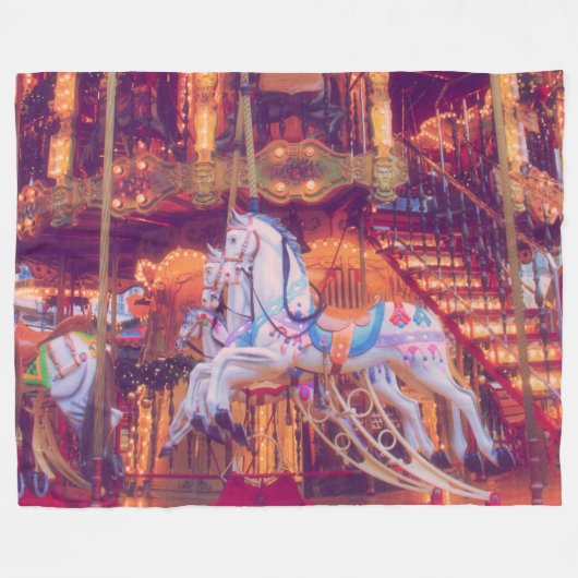 Kindheitstraum - alte Pferdekleider Fleecedecke (Vorderseite (Horizontal))