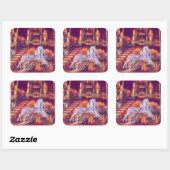 Kindheitstraum - alte Pferdekleider Quadratischer Aufkleber (Blatt)