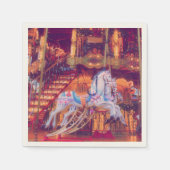 Kindheitstraum - alte Pferdekleider Serviette (Vorderseite)