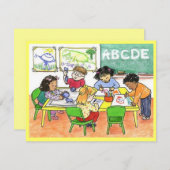 KINDHOOD BILDUNG BUSY KINDER INVITATION EINLADUNG (Vorne/Hinten)