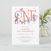 kindische Kid's Winter 1. Geburtstag Einladung (Stehend Vorderseite)