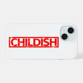 Kindischer Stempel iPhone 15 Hülle (Rückseite (Horizontal))