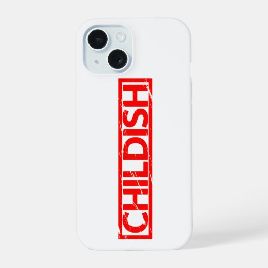 Kindischer Stempel iPhone 15 Hülle (Rückseite)