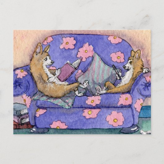 Kindles und Bücher mischen sich! Postkarte (Vorderseite)