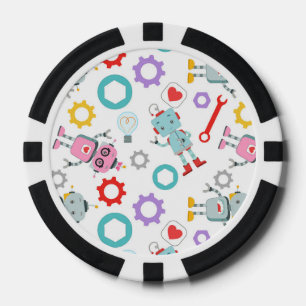 Kindliche Roboter Farbige Mechanische Teile Werkze Pokerchips