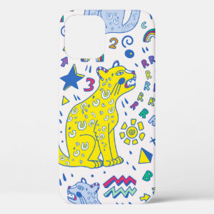 kindliches Muster mit Tiger, Briefen, Regenbogen, Case-Mate iPhone Hülle