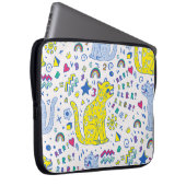 kindliches Muster mit Tiger, Briefen, Regenbogen,  Laptopschutzhülle (Vorne Rechts)