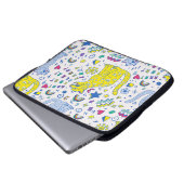 kindliches Muster mit Tiger, Briefen, Regenbogen,  Laptopschutzhülle (Vorne Knopf)