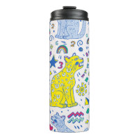 kindliches Muster mit Tiger, Briefen, Regenbogen,