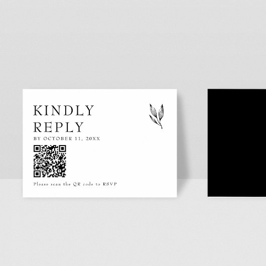 Kindly Antwort Elegant Minimalistisch Wedding QR C