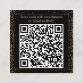 Kindly Antwort Festive Confetti QR Code Black UAWG Begleitkarte (Rückseite)