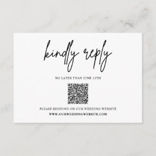 Kindly Antwort Minimalistische Hochzeitsstift RSVP Begleitkarte
