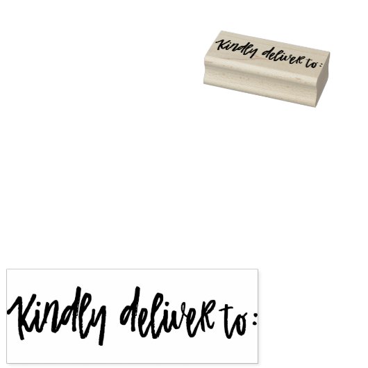 Kindly Deliver to - Brush Script Gummistempel (Stempel)