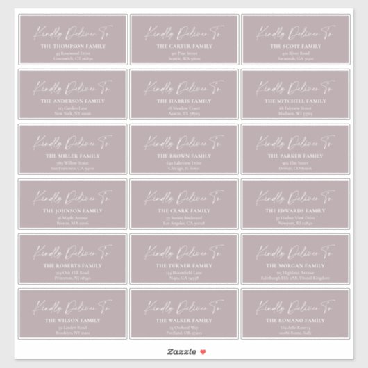 Kindly Deliver To Guest address stickers Aufkleber (Blatt)
