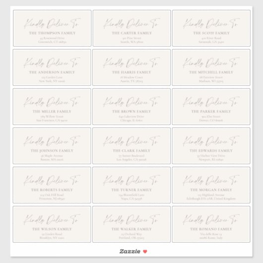 Kindly Deliver To Guest address stickers Aufkleber (Blatt)