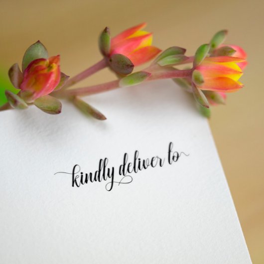 Kindly Deliver to - script Gummistempel