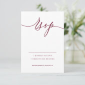 Kindly Reply Burgundy Simple RSVP Karte (Stehend Vorderseite)