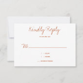 Kindly Reply Typografie Burnt Orange Wedding RSVP Karte (Vorderseite)