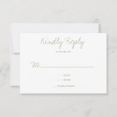 Kindly Reply Typografy Sage Wedding RSVP Karte (Vorderseite)