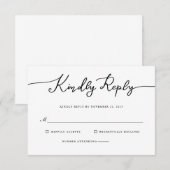 Kindly Reply UAWG Handwriting Script RSVP Karte (Vorne/Hinten)