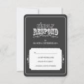 Kindly Respond Chalkboard Style Wedding RSVP Card (Vorderseite)