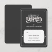 Kindly Respond Chalkboard Style Wedding RSVP Card Karte (Vorne/Hinten)