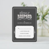 Kindly Respond Chalkboard Style Wedding RSVP Card Karte (Stehend Vorderseite)