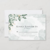 Kindly Respond Eucalyptus Greenery Wedding RSVP C Karte (Vorderseite)