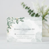 Kindly Respond Eucalyptus Greenery Wedding RSVP C Karte (Stehend Vorderseite)