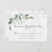 Kindly Respond Eucalyptus Marble UAWG Mitteilungskarte (Vorne/Hinten)